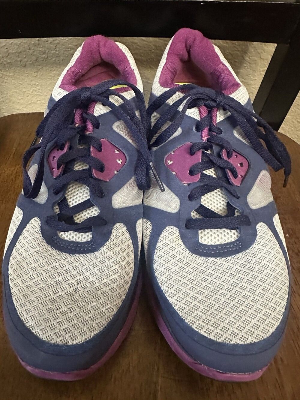 Nike Lunarglide 3 Shoes Youth Size 5 EU 37.5 Navy Blue and Purple 454573-004